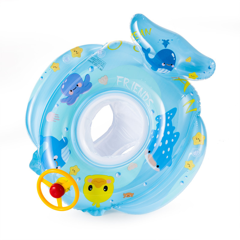 Unisex Inflatable Swim Rings Cute Whale Pattern Beach Party Toys with Floating Design