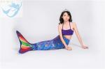 Rainbow Mermaid Swim Tails For Toddlers Ruffles Princess Designed Bikini Top