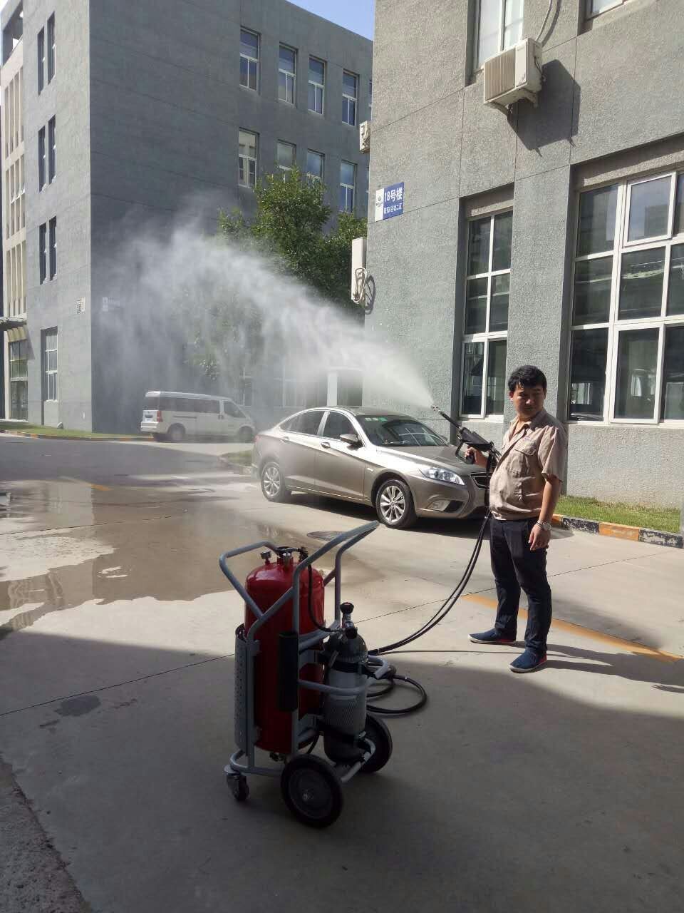 Fire Fighting Trolley Water Mist Extinguisher Stainless Steel Casing