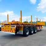 TITAN 3 Axle Flatbed Trailer wilth Columns Wood Log Trailer Timber Trailer Wood