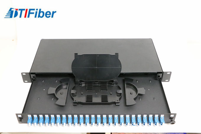 Loaded LC48 Port Fiber Optic Terminal Box With Fiber Optic Patch Panel