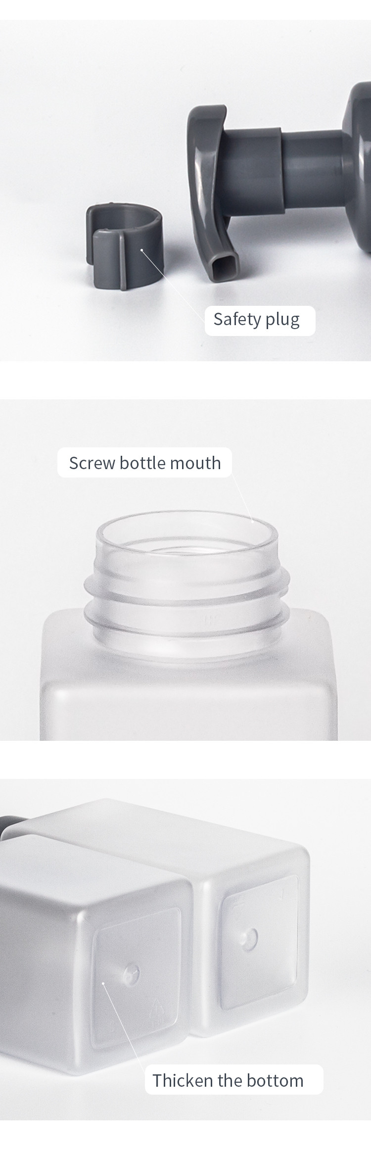 Frosted Cosmetic Foam Bottle Square Shape Hot Stamping ODM Available