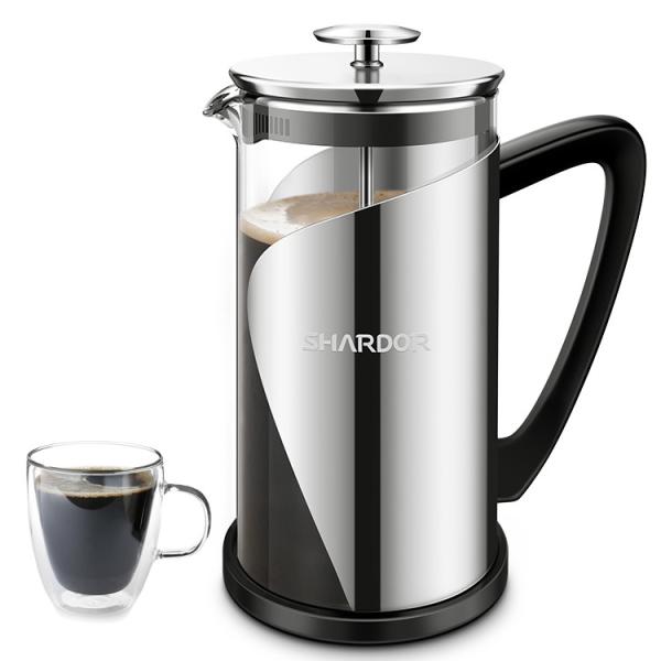 Stainless Steel Insulated Large French Press Coffee Maker Travel Camping Classic