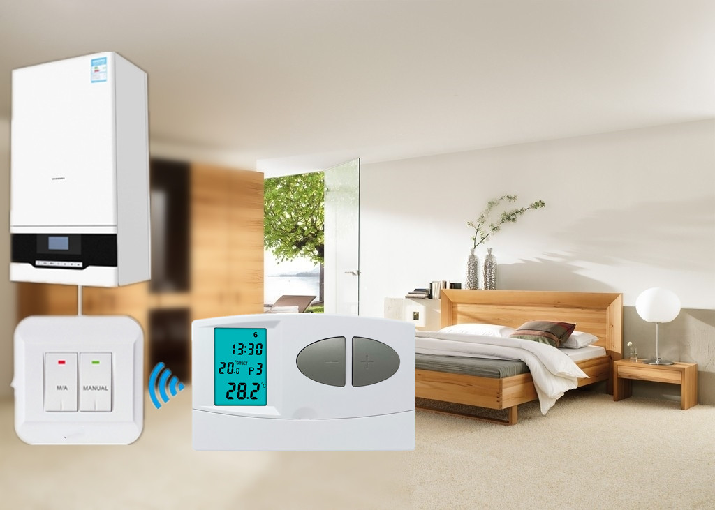Riseem Wireless Room Thermostat Electronic Digital LCD Display Wifi Best Home Thermostat