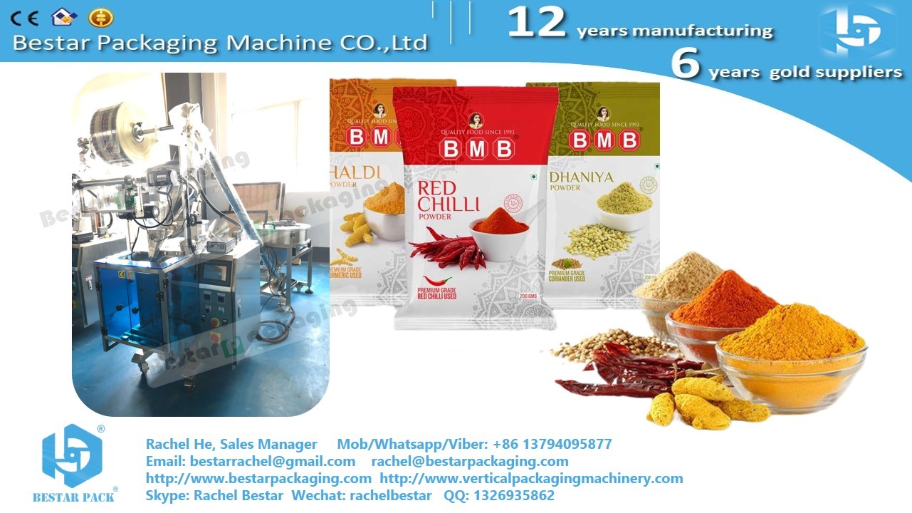 Curry powder chilli powder 200g sachet auger screw dosing packaging machine BSTV-160F
