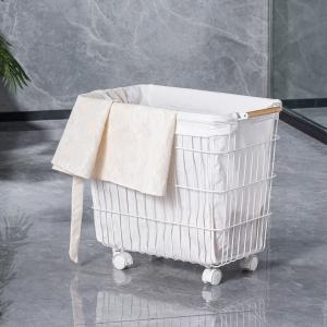 China Customized Square Metal Laundry Basket , Rolling Metal Laundry Hamper wholesale