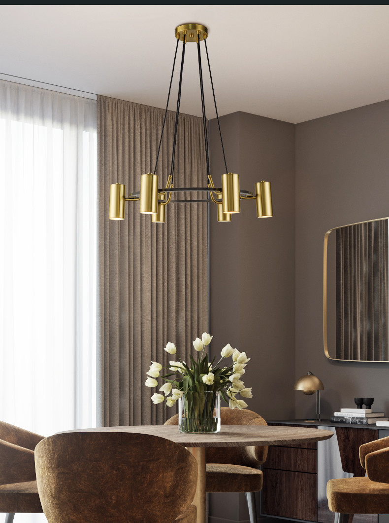 Minimalist Chandeliers Gold LED Black Ring Living Room Dining Lighting circular pendant light(WH-AP-567)