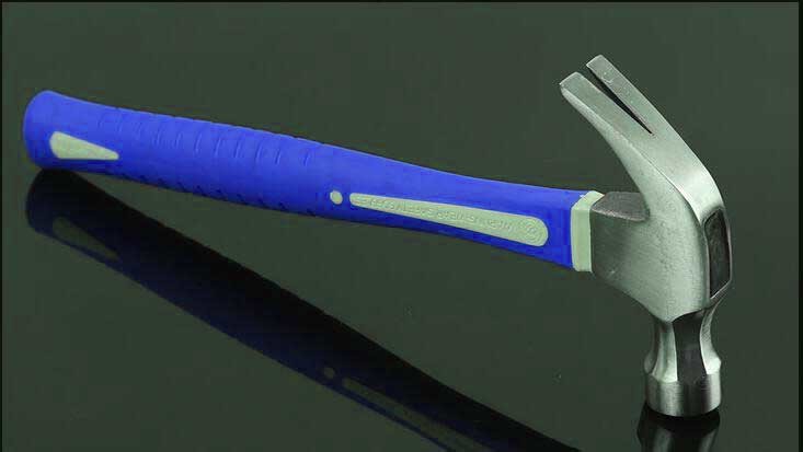 8OZ-24OZ Claw hammer(XL0004) with grade A polishing surface and double colors rubber handle