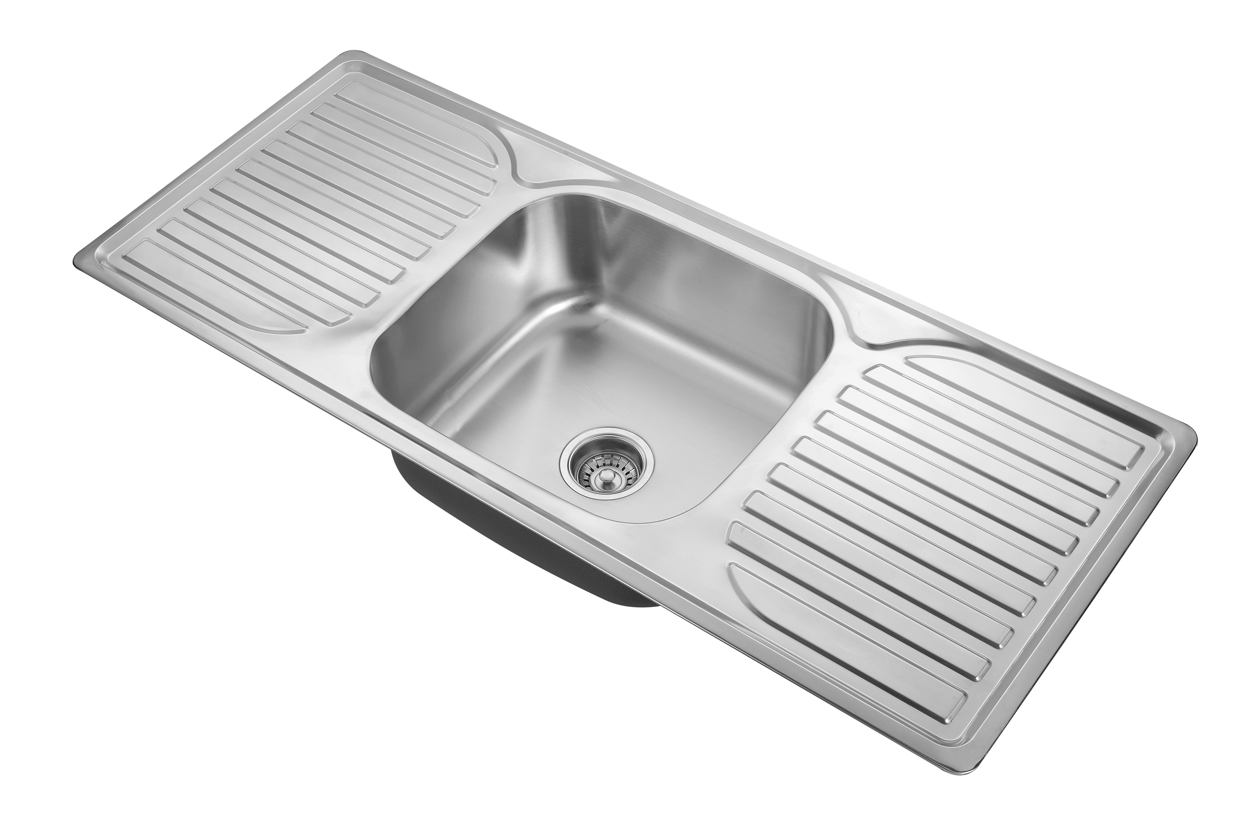120x50cm Commercial Single Bowl Sink With 2 Drainboard