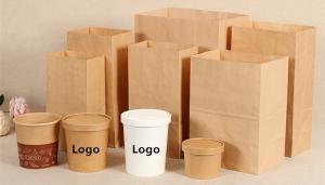 China FSC Kraft 120*57*160mm Take Out Paper Bag wholesale