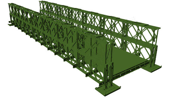 Quality High Precision Strength Steel Bailey Bridge Triple Row Single Layer for sale