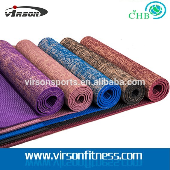 Virson Yoga&Pilates Mat/Fashionable pvc jute yoga mats
