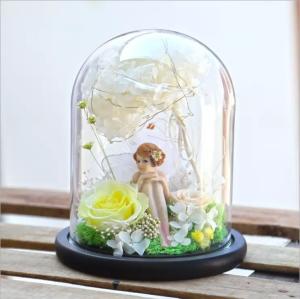 China Wholsales Fashion Best Gifts Preserved Rose Preserved Flowers Angel′s Love in Glass Dome wholesale