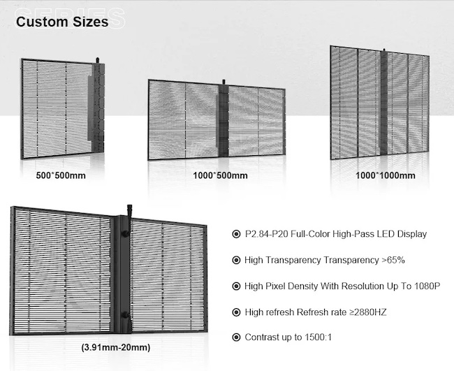 P2.6-5.2 Glass Transparent LED Window Display Indoor High Brightness 0