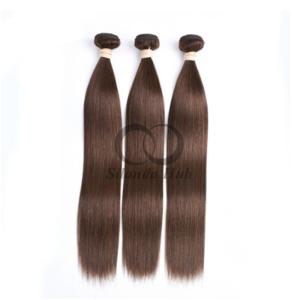 China #4 Medium Brown Straight Remy Human Hair Bundles Sew In Weave Bundles Brazilian Bundle Deals wholesale