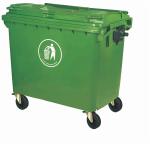 Large 660 litre with lid plastic garbage bins
