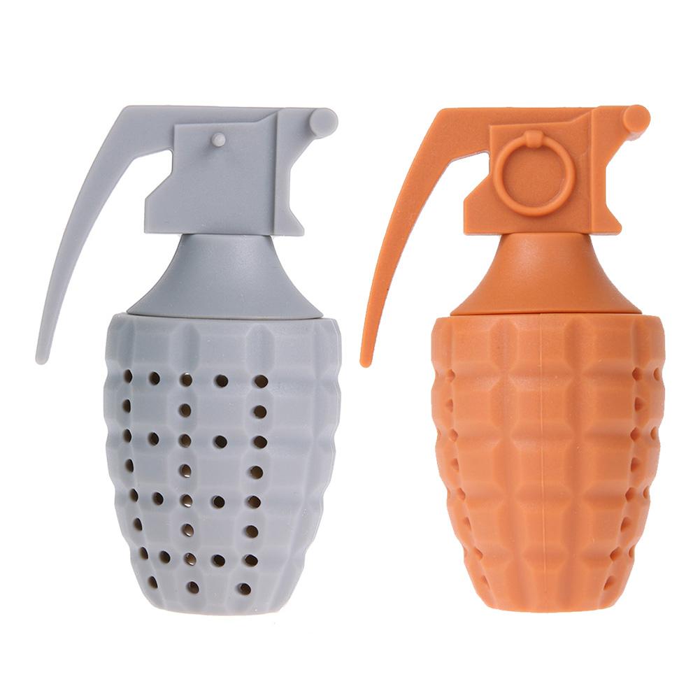 Funny Unique Customized Colour Cool Hand Grenades Shape Silicone Tea Bag Strainer Infuser Tea Ball