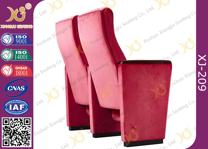 Full Upholstered Fabric Cover Auditorium Chairs / Seating With Hidden Fixed Leg