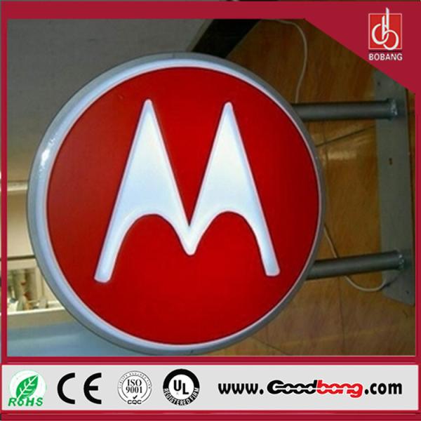 storefront acrylic signage/aluminium profiles round led light box/advertising