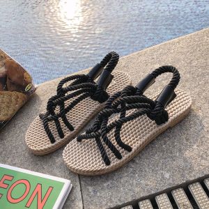 Y-Z Bohemian Summer comfort Women Ladies New Fashionable Open-toe Hemp Rope