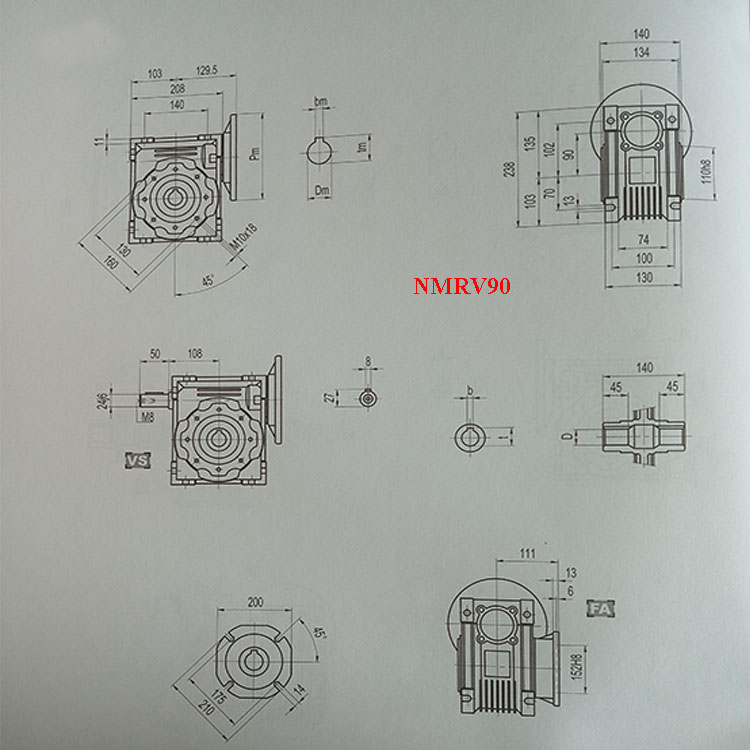 Planetary Helical Bevel Worm Speed Reducer Gearbox Transmission