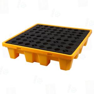 China Plastic Leakproof Tray Hazardous Waste Oil Bucket Leakproof Tray Four Barrels Of Leakage Proof Plate 2.7T Static Load wholesale