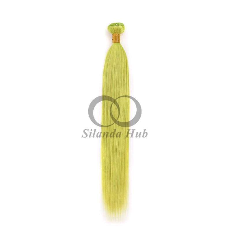 Green Straight Remy Human Hair Bundles Sew In Weave Bundles Brazilian Bundle Deals