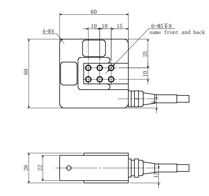 0.1% 1mv/V Steel Load Cell , 10-50kg Three Axis Load Cell