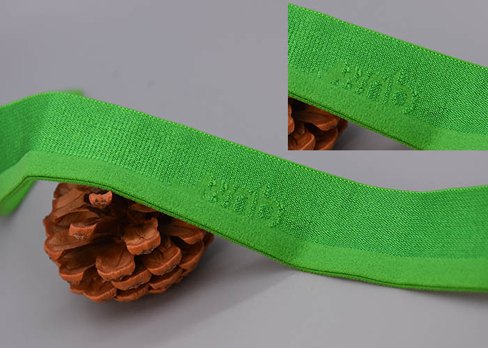 Double Sided Jacquard Logo Flat Elastic Cord For Garments Customised