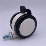 Medical Caster Wheels Threaded Stem Swivel Lock For Hospital Bed 75MM