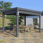 Aluminum Retractable Pergola Metal Frame Garden Landscape Gazebo