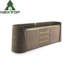 75 Inch TV Stand Set Modern Metal Luxury Room Furniture Marble Top Storage