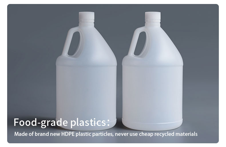 Translucent 3.8L HDPE Round 1 Gallon Chemical Containers With Handle