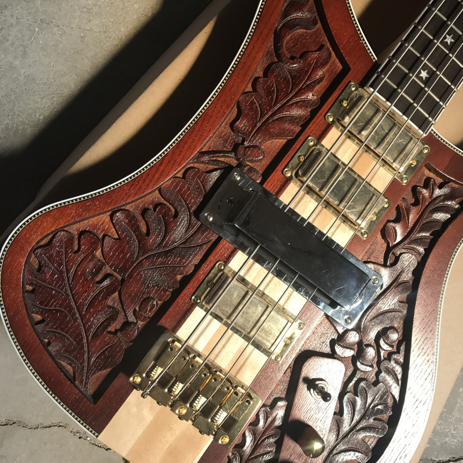 2018 new style high quality custom of carving high-quality custom 4 string bass guitar, ebony fingerboard