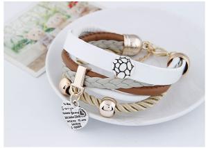 China plait leather bracelet wholesale