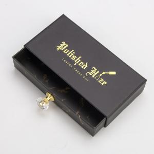 China Custom Gold Logo Cosmetic Packaging Box Matte Black Box Packaging For Press On Nails wholesale