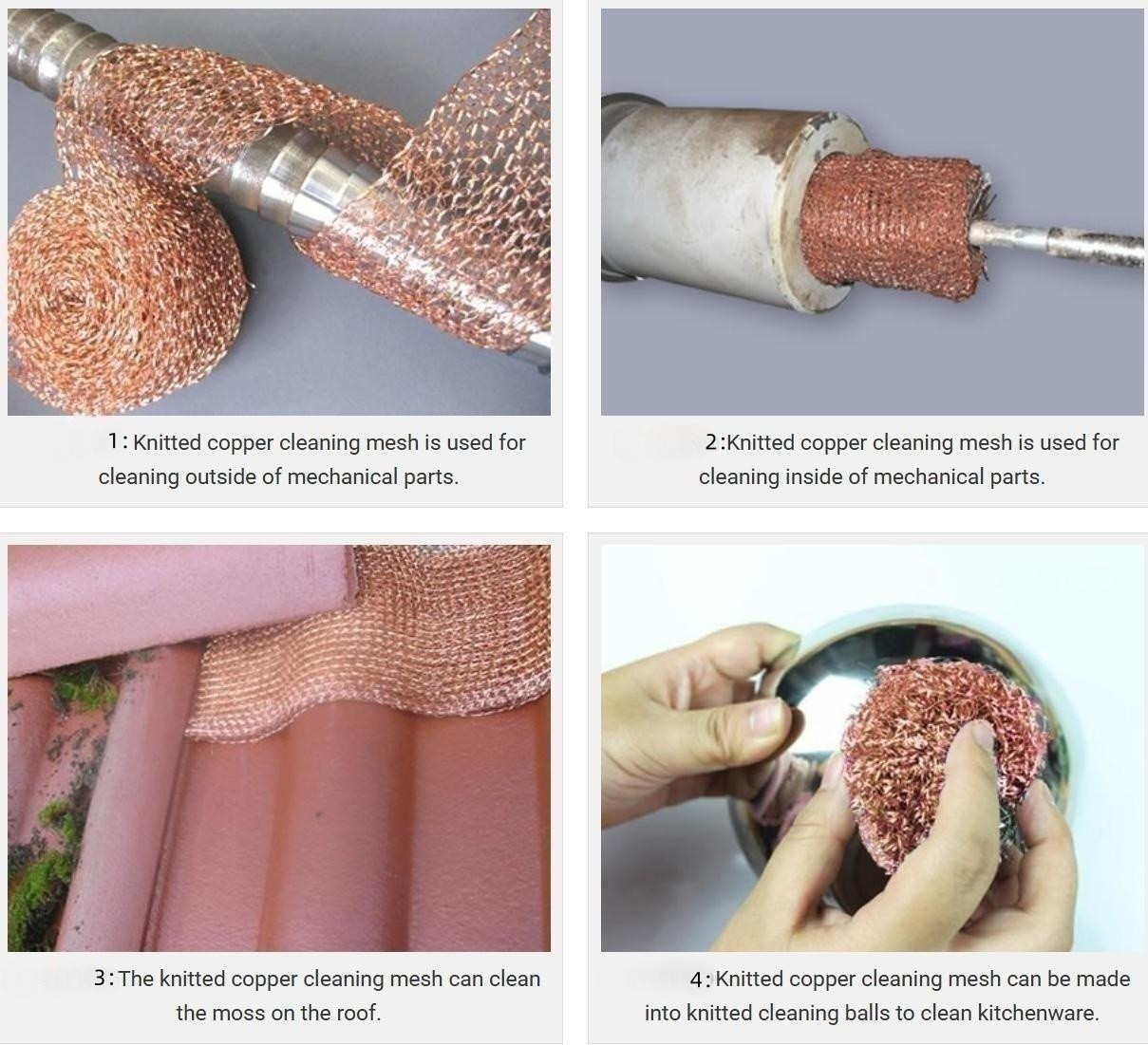 15.2m Copper Cleaning Mesh Customized High Strength Copper Gauze Mesh