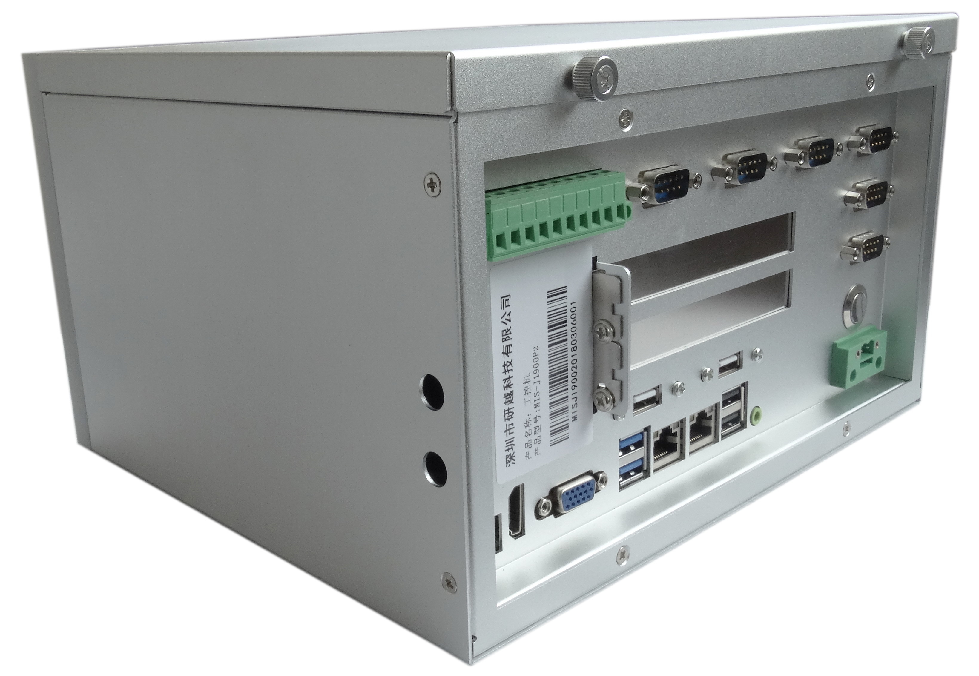MIS-J1900P Fanless Box PC J1900 CPU 2 PCIE Extension Dual network 6 Series 6 USB