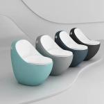 Egg Shape Bathroom Sanitary Ware S Trap One Piece Black Bathroom Toilet