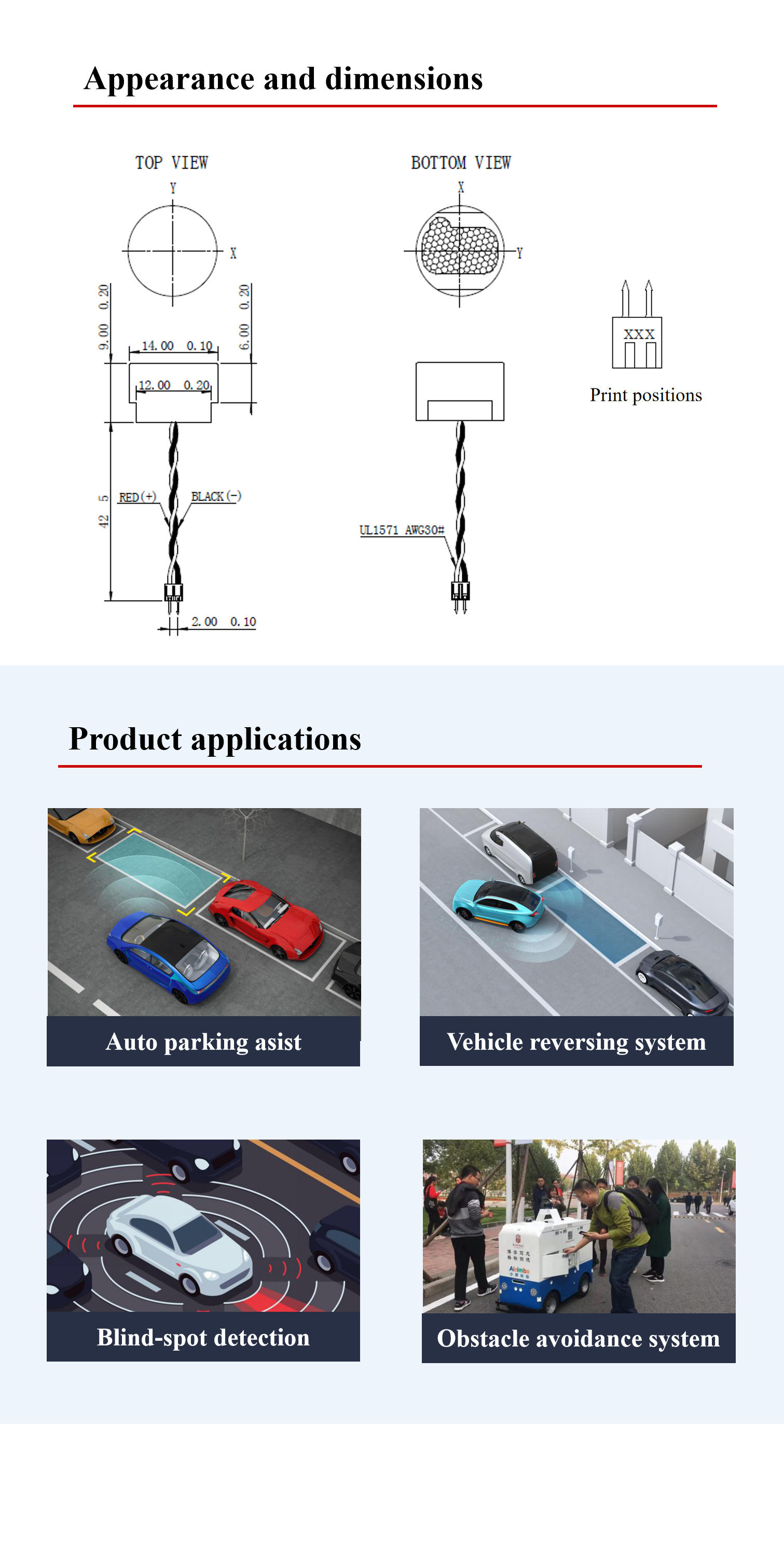 14.0mm 58Khz Ultrasonic Transducer Types Enclosed Proximity Sensor Types