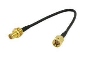 China SMA Female Right Angle Rf Cable Connector Bulkhead To SMA Male RG58 50cm wholesale