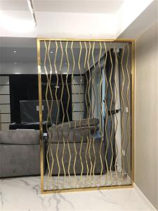 China Hairline Rose Gold Metal Screens For Office/Room/Interior Decoration wholesale