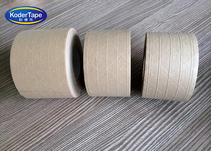 Reinfoced Brown Kraft Tape Paper Fiber Glass Gum Tape Jumbo Rolls