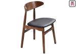 0.35cbm Wood Restaurant Chairs Ash Wood Leather Seater Armless Chair