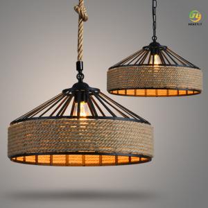 China Hemp Rope Nordic Pendant Light For Clothing Store Restaurant Yurt wholesale