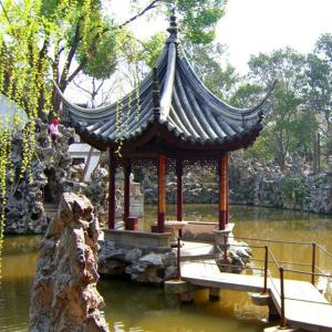 China Handmade Outdoor Wooden Pergola 3.2m Chinese Pavilion Hexagon Wood Gazebo wholesale