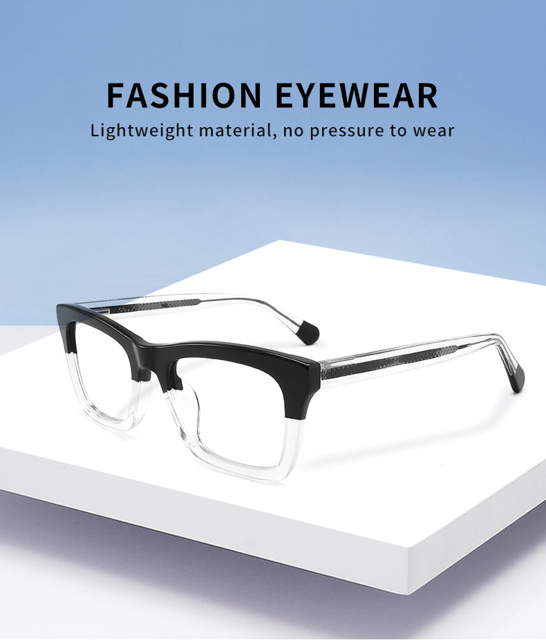 Stylish Acetate Thick Square Eyeglasses Oversized eco friendly Square Frame Eyewear