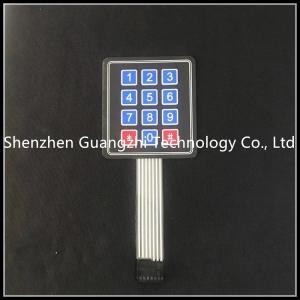China Waterproof 0.45mm Key Travel Industrial Numeric Keypad 3x4 Matrix Thin Film wholesale