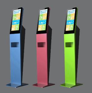 China Slim Floor Standing Kiosk Anti Covid 19 Support Wireless Access And LAN Access wholesale