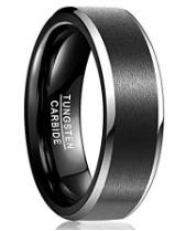 China Man Ring Jewelry Simple Black Tungsten Ring for Wedding and Engagement wholesale